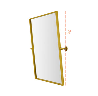 Rectangle pivot mirror 24x32 inch in gold