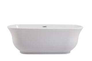 67 inch soaking bathtub in glossy white