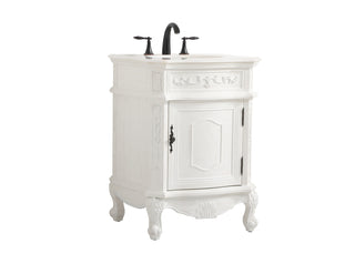 24 inch Single bathroom vanity in antique white