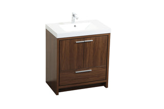 30 inch Single bathroom vanity in Walnut