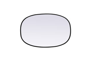 Metal Frame Oval Mirror 20x30 Inch in Black