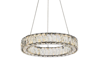 Monroe 17 inch LED round Single pendant in black