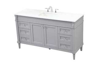 60 inch Single bathroom vanity in grey