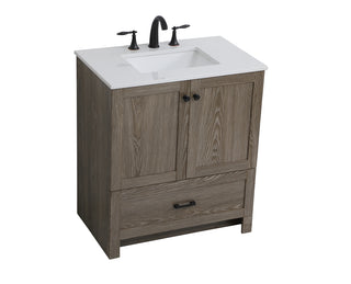 30 inch Single Bathroom Vanity in Weathered oak