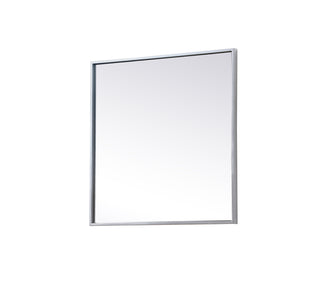 Metal Frame Square Mirror 24 inch in Silver