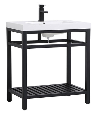 30 inch Single Bathroom Metal Vanity in Black