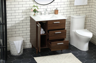 30 inch bathroom vanity in Walnut