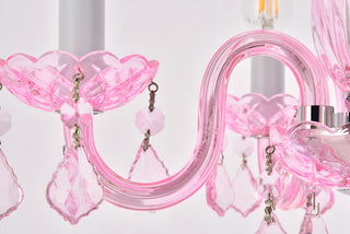 Rococo 4 light Pink Pendant Rosaline (Pink) Royal Cut Crystal