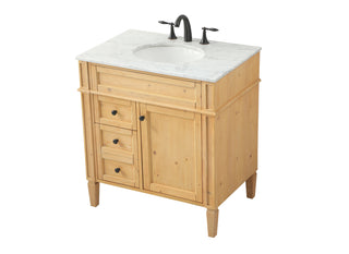 32 inch Single bathroom vanity in natural wood