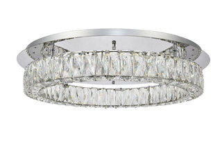 Monroe LED light Chrome Flush Mount Clear Royal Cut Crystal