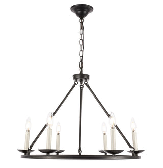 Maine 6 light Black chandelier