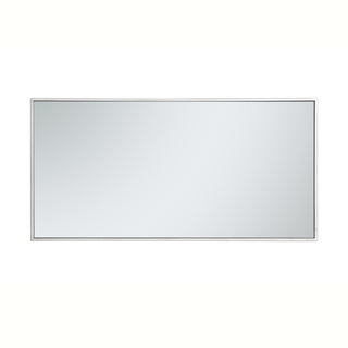 Metal frame rectangle mirror 18 inch in silver