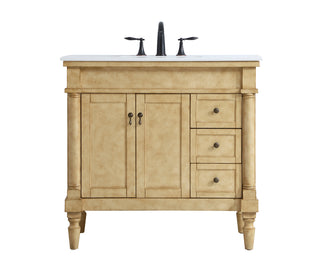 36 inch Single Bathroom Vanity in Antique Beige