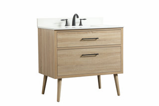 36 inch Single bathroom vanity in mango wood with backsplash