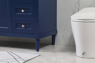 42 inch Single bathroom vanity in blue with backsplash