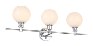 Collier 3 light Chrome and Frosted white glass Wall sconce