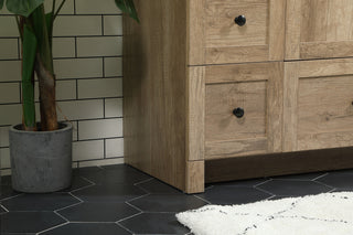 48 inch Single bathroom vanity in natural oak with backsplash