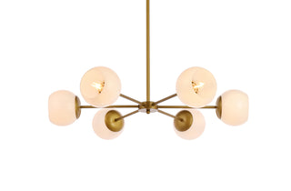 Briggs 30 inch pendant in brass with white shade