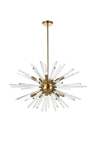 Sienna 32 inch crystal rod pendant in gold