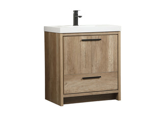 30 inch Single bathroom vanity in natural oak