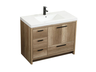 42 inch Single bathroom vanity in natural oak