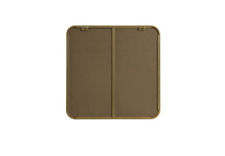 Soft corner metal square mirror 24x24 inch in Brass