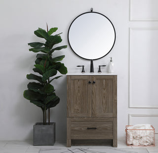 24 inch Single Bathroom Vanity in Weathered oak