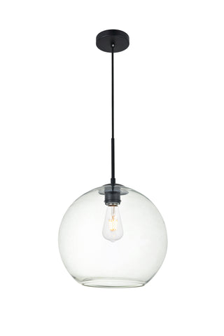 Baxter 1 Light Black Pendant With Clear Glass