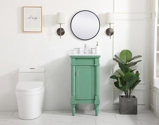 18.5 inch Single Bathroom vanity in vintage mint with ivory white engineered marble