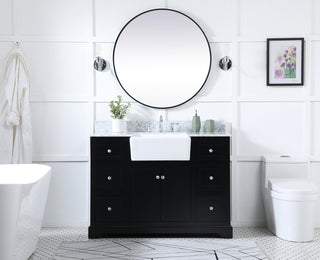 48 inch Single bathroom vanity in black with backsplash