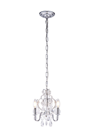 Karter Collection Pendant D9.5 H12.2 Lt:3 Chrome Finish