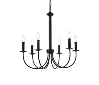 Brielle 6 lights pendant in black