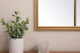 Metal windowpane mirror 32 inch x 40 inch in Brass