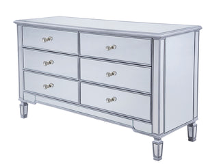 6 drawers cabinet 60 in. x 20 in. x 34 in. in silver paint