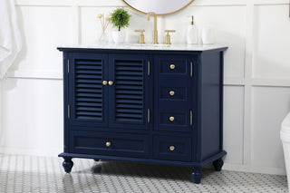 42 inch Single bathroom vanity in blue