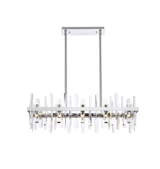 Serena 36 inch crystal rectangle chandelier in chrome