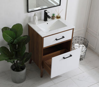 24 inch bathroom vanity in matte white