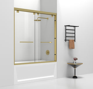 Semi-frameless tub door 60 x 60 Brushed Gold