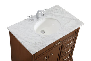 36 In. Single Bathroom Vanity Set In Teak