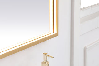 Pier 30x72 inch LED mirror with adjustable color temperature 3000K/4200K/6400K in brass