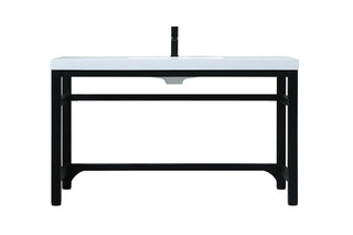 54 Inch ADA Compliant SIngle Bathroom Metal Vanity In Black