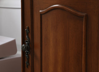 19 inch Single Bathroom vanity in teak with ivory white engineered marble