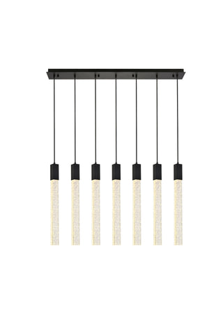 Weston 7 lights pendant in black