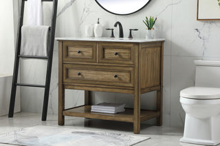 36 inch Single bathroom vanity in driftwood