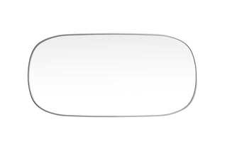 Metal Frame Oval Mirror 30x60 Inch in Silver