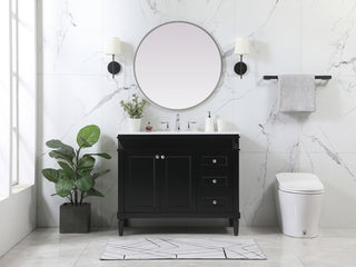 42 inch Single bathroom vanity in black