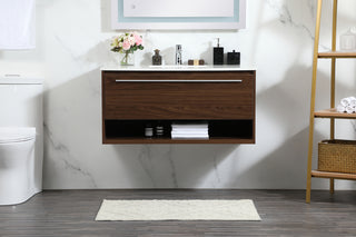 40 inch Single bathroom vanity in walnut