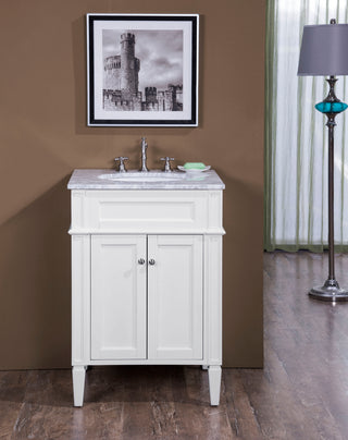 24 In. Single Bathroom Vanity Set In White