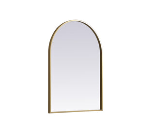 Metal Frame Arch Mirror 22x30 Inch in Brass