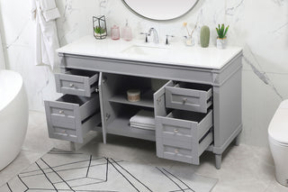 60 inch Single bathroom vanity in grey